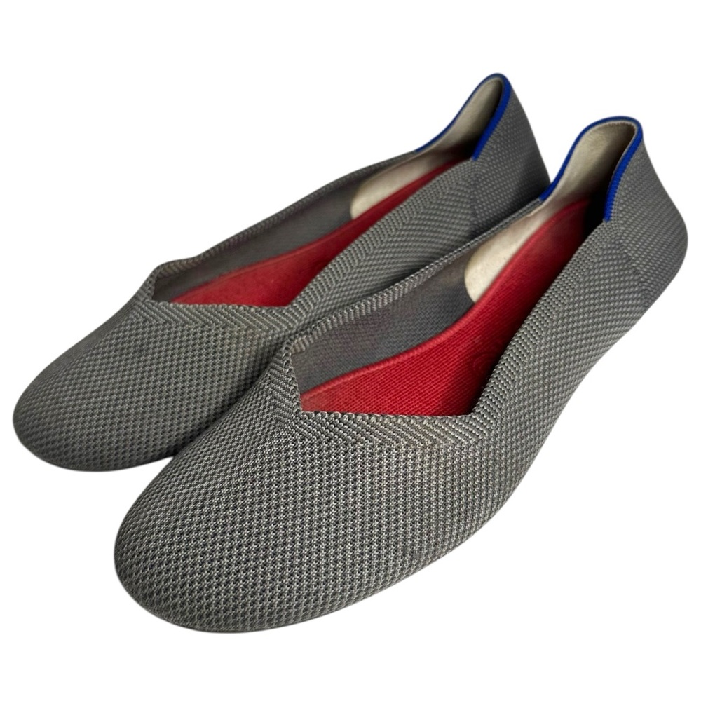 Rothy’s Round Toe Flats Pebble Grey Slip On Loafers Size 10.5